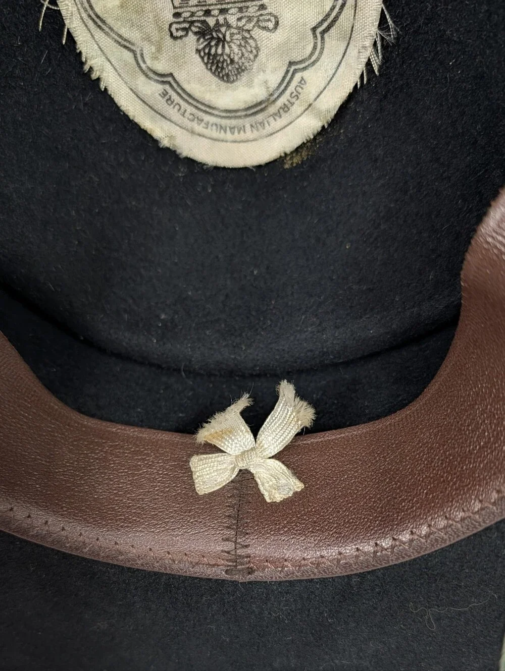 Akubra Wool Hat Black Camp Draft Style 1990s Vintage Made in Australia Size S